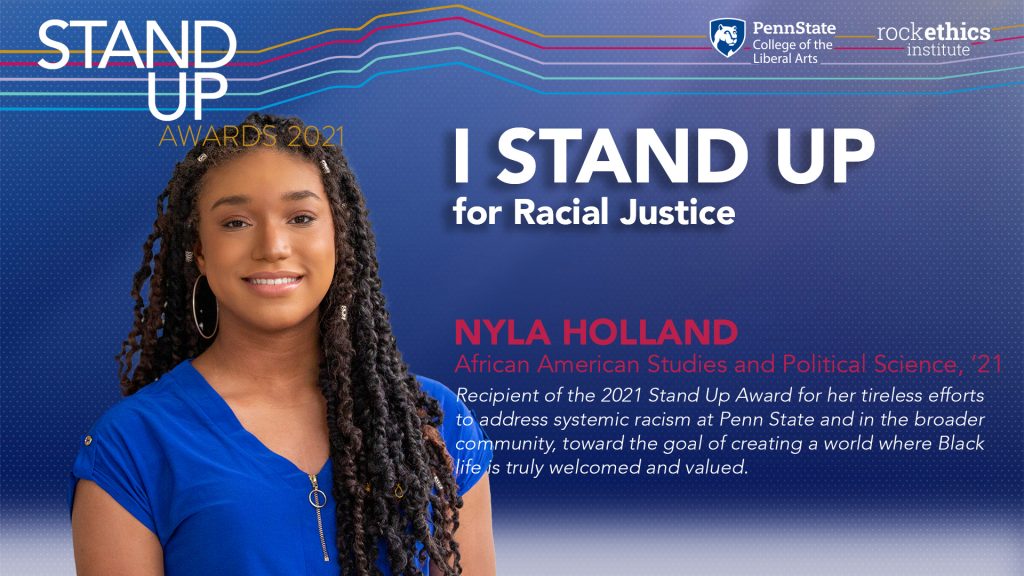 Image of Nyla Holland Stand Up graphic